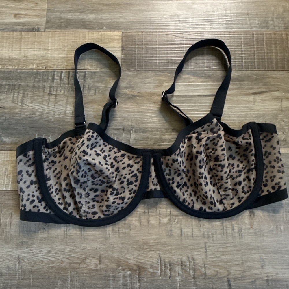 CUUP The Balconette Bra 36D Leopard Print